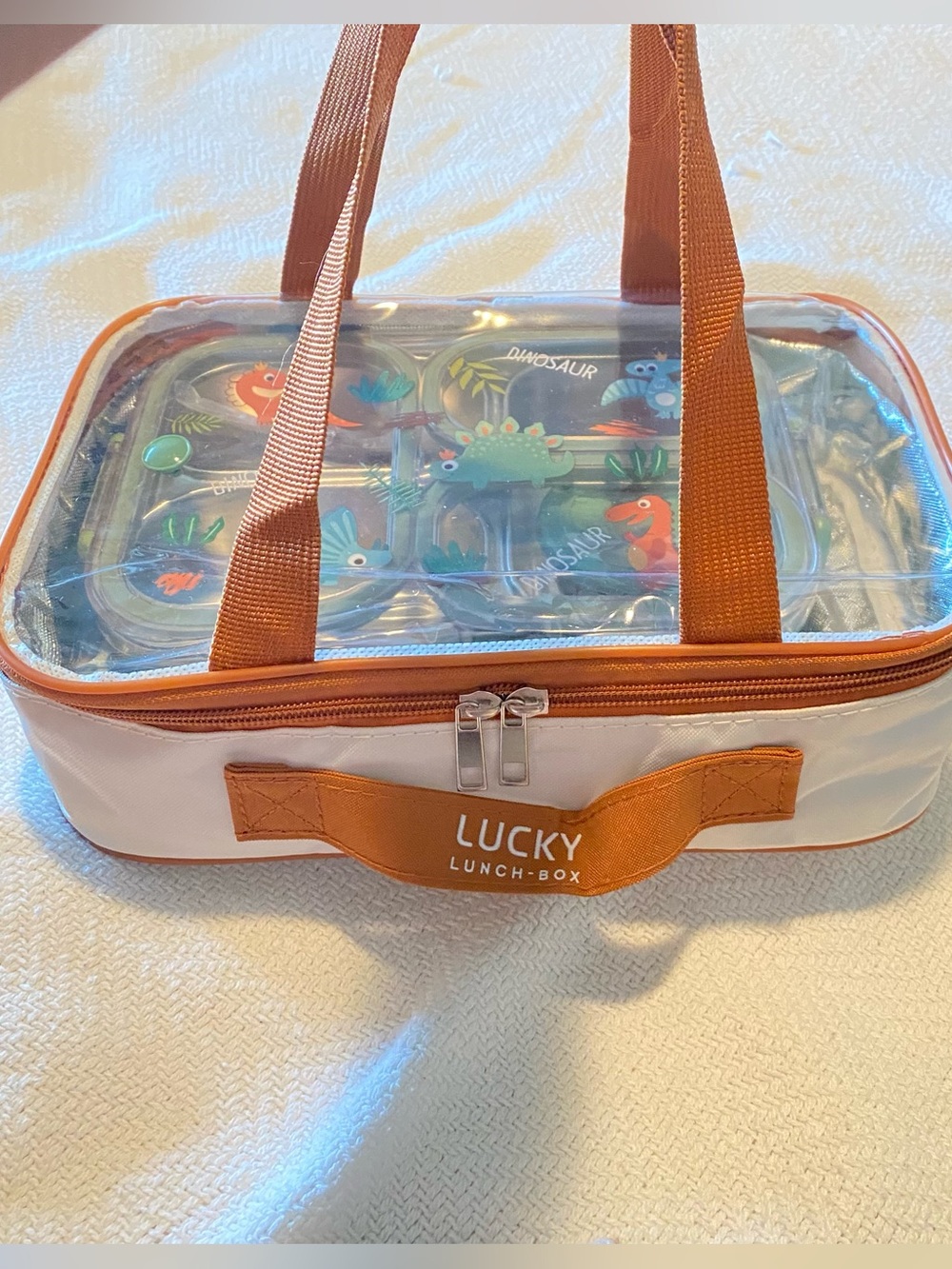 NWOT Lunchbox Insulated with Top Straps, Stainless Steel Utensils